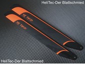 Heli Tec HT-NO-350FBL CFK Hauptrotorbltter 350mm - Neon Orange